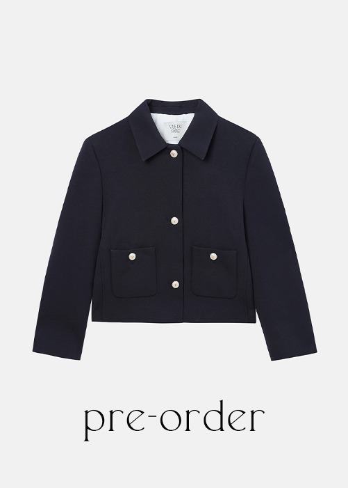 ■ Pre-Order ■ [VUE DU PARC] Signature Pearl Single Crop Jacket