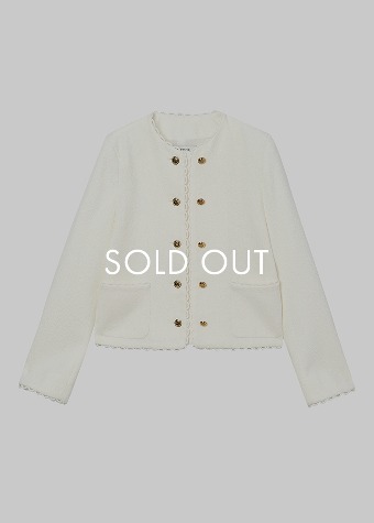 [VUE DU PARC] Wool Blend Tweed Jacket Ivory
